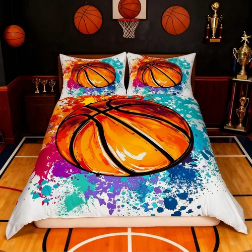 Vista 30 de Funda de edredón Happy Camping, juego de ropa de cama con temática de cámper para niños, funda de edredón de estilo rústico para decoración