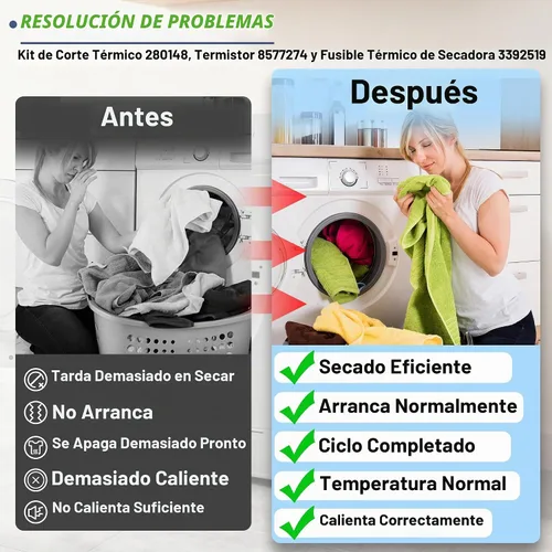 Vista 2 de 280148 termistor termistor 3392519 termistor termistor 3392519 del equipo de corte térmico piezas del secador de fusibles