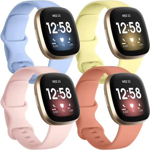 Vista 18 de Getino Compatible con Fitbit Sense 2/Sense Bands/Versa 4/Versa 3 bandas para mujeres y hombres, accesorios deportivos de silicona, banda para Fitbit