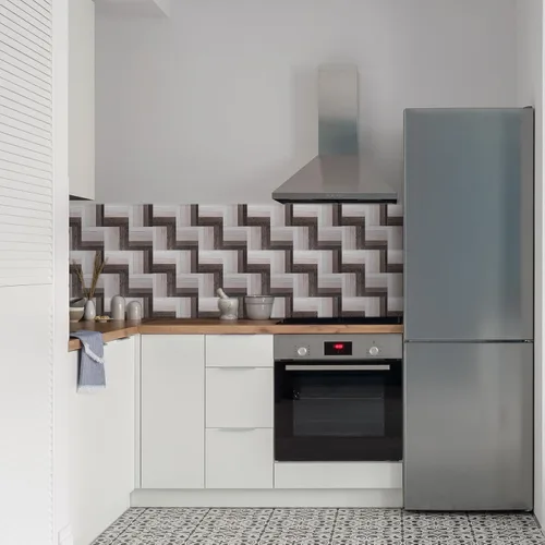 Vista 7 de uxcell Adhesivo de pared para despegar y pegar, 10 calcomanías autoadhesivas de grano de madera de 8 x 8 pulgadas, adhesivo mate para pared