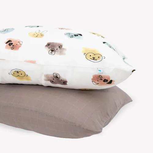 Vista 14 de Little Unicorn Paquete de 2 fundas de almohada estándar, tela de muselina súper suave y transpirable, cierre de sobre cómodo, para cuna y cama