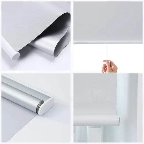Vista 2 de SUNFREE - Persianas de ventana enrollables y opacas sin cuerdas para hogar y oficina, Blanco