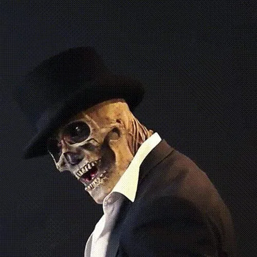 Vista 5 de Skull Mask Moving Jaw Creepy Full Head Skeleton Biochemical Mask Scary Halloween Cosplay Devil for Adults