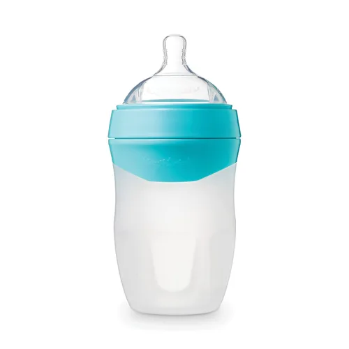 Vista 16 de Tiny Twinkle Biberón de silicona con agarre cómodo y tetina flexible suave, biberones suaves para recién nacidos y mayores (flor, 6 onzas)