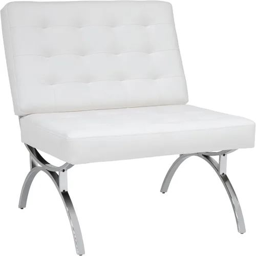 Vista 6 de Newel Modern Accent Silla de piel mezclada, cromo/negro