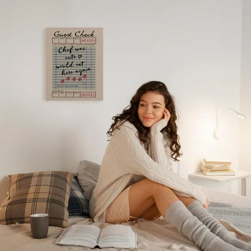 Vista 5 de APJYM Divertida decoración de cocina, moderno y retro chef era lindo would eat here again, lienzo de pared para cocina, comedor, restaurante