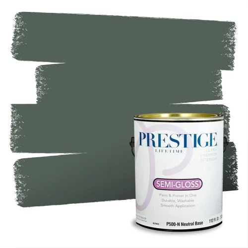 Vista 80 de Prestige Paints - Pintura exterior e imprimación en uno, 1 galón, plano, compatibilidad comparable con el color menta «Whipped Mint» de Behr