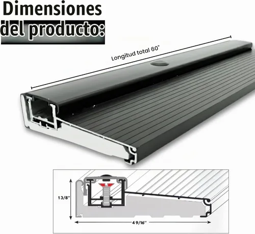 Vista 2 de KC Hardware Umbral de aluminio ajustable negro, extensión de umbral, ancho corto, diseño de tornillo oculto, resistente para uso residencial