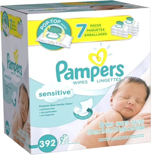 Pampers Toallitas sensibles para bebés - Sin perfume - 392 unidades