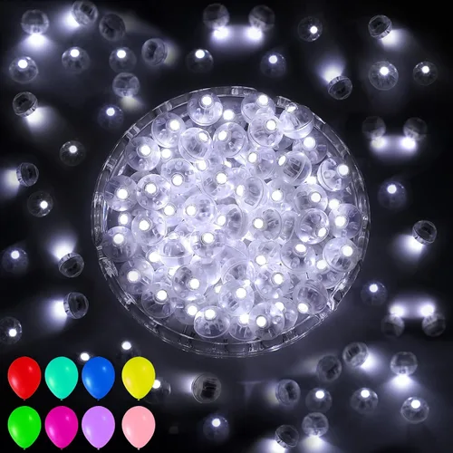 Vista 11 de Aogist 50 PIEZAS Luz Colgante LED Blanca Cálida para Globos, Mini Lámpara de Bola Redonda Pequeña para Linternas de Papel, Globos de Vidrio