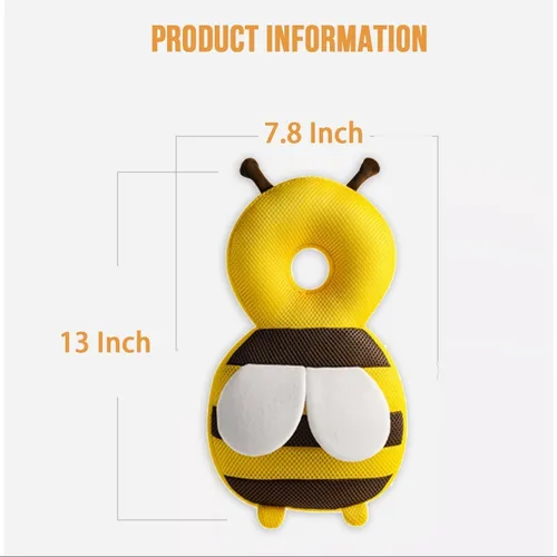 Vista 8 de Mochila protectora de cabeza de bebé: Bee Soft Landing & Safety Protección contra caídas para bebés gateando y caminando y cojín de espalda caída