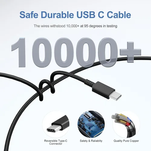 Vista 6 de Cargador tipo C de 45 W de repuesto de carga rápida para Samsung Fast Charger USB C compatible con Samsung Galaxy S26/S26 Ultra/S26+/S25