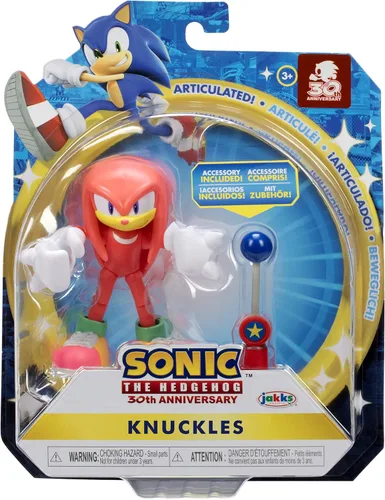 Vista 2 de Sonic The Hedgehog Figura de acción de 4 pulgadas con nudillos modernos con punto de control azul juguete coleccionable