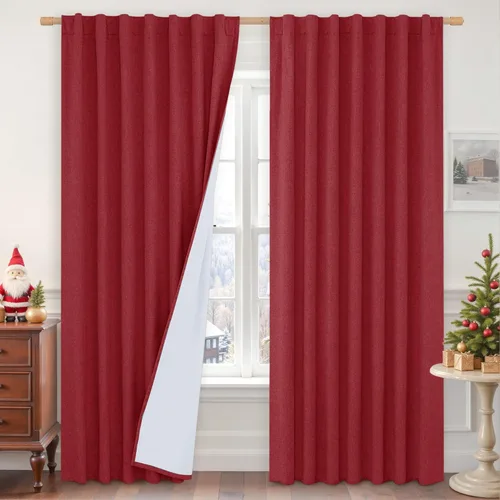 Vista 155 de LAMIT Cortinas opacas cortas de lino de 30 pulgadas para ventanas de cocina sobre el fregadero, cortinas de café texturizadas de lino marfil