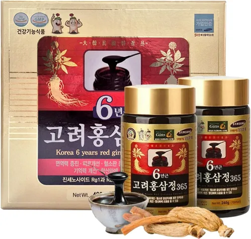Vista 6 de HongSamJeong, extracto de oro de ginseng rojo de raíz coreana de 6 años, saponina, panax, 8.5 onzas (paquete de 2)