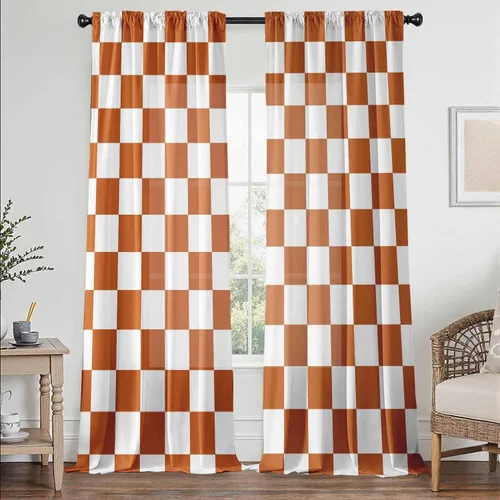 Vista 17 de Cortinas negras y grises para sala de estar, 63 pulgadas de largo, cortinas geométricas modernas, negras, blancas, grises, abstractas, con bolsillo