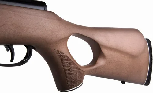 Vista 5 de Rifle de aire Crosman Benjamin Trail NP XL 1500. Rifle de aire 177 con pistón nitro y calibre con culata de madera, incluye mira de 3-9 x 1,6
