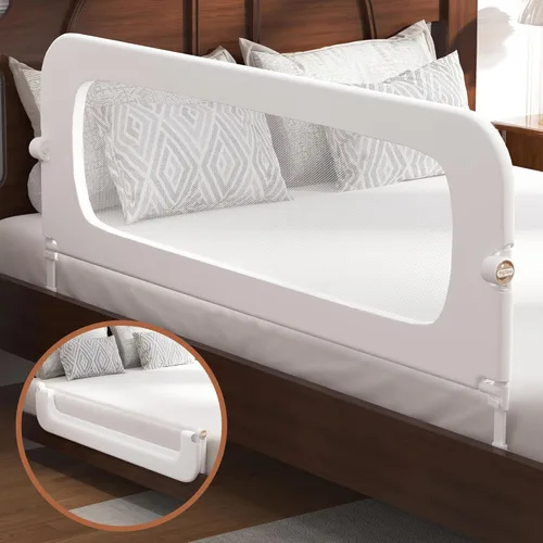 Vista 9 de FigTime Baranda de cama para niños pequeños, protector de baranda de cama de bebé para niños, barandas de cama para niños pequeños con ajuste