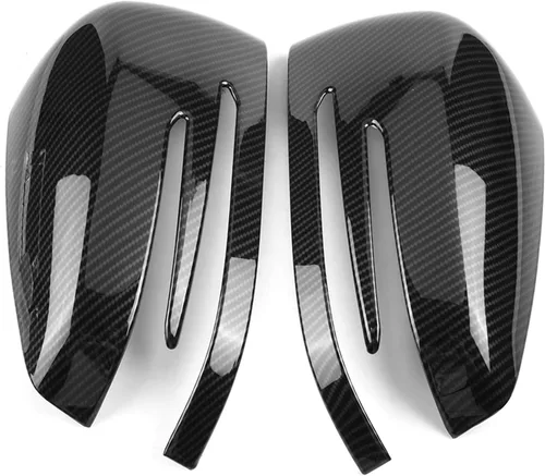 Vista 2 de Cubiertas para espejo retrovisor, 1 par de lados izquierdo y derecho, cubierta de espejo de puerta de fibra de carbono para espejo retrovisor