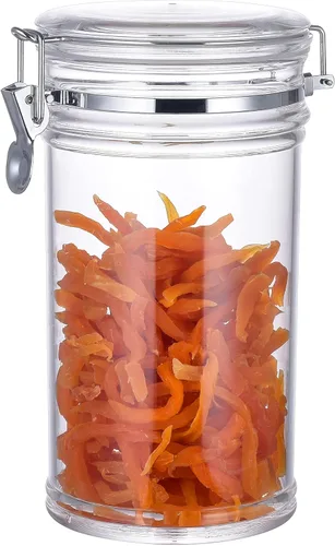 Vista 12 de Frasco de Almacenamiento de Acrílico Pequeño de 13.5 oz, Tapa Hermética con Anillo de Sellado de Silicona, Recipiente Contenedor Ideal para Azúcar