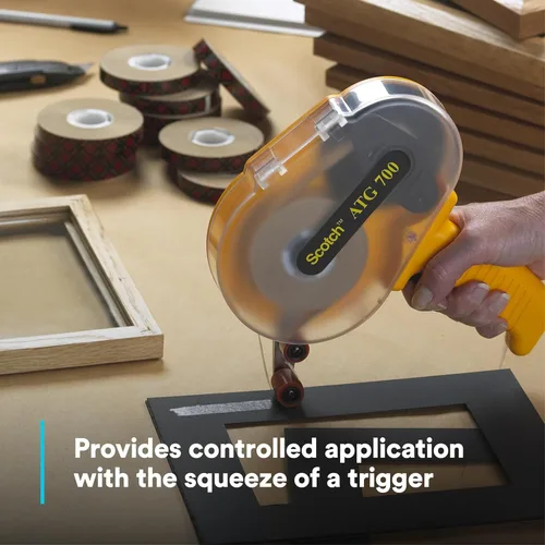 Vista 7 de Scotch ATG 700 aplicador de adhesivo, dispensa 1/2 y 3/4 de rollos ATG anchos, Paquete de 1, Amarillo, 1