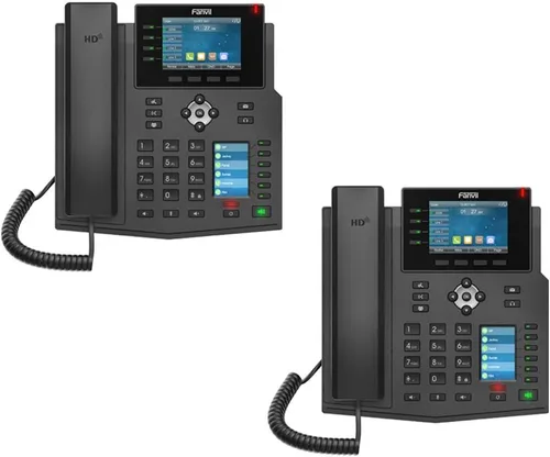 Fanvil X5U Teléfono IP ejecutivo de gama alta con 6 líneas Gigabit Color Display Phone - 40 llaves DSS (paquete de 2)