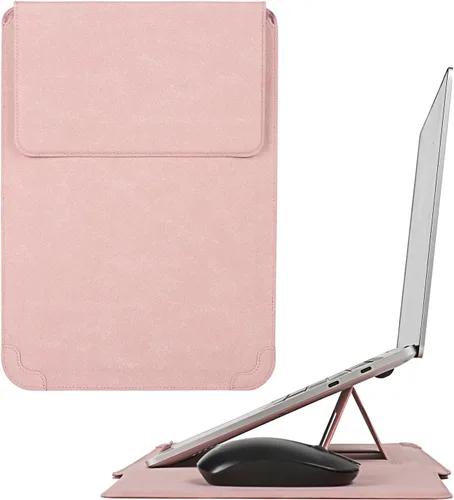 Vista 12 de Funda con soporte para MacBook Air 13.6 M3 M2 A3113 A2681/MacBook Pro 13 M2 (2016-2023)/MacBook Air 13.3 Funda delgada de piel sintética