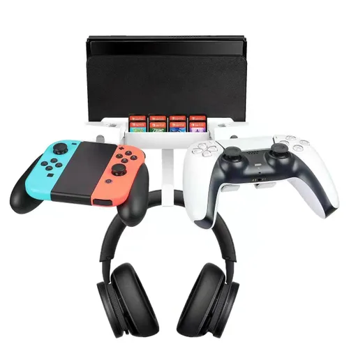 Vista 2 de STORAGBT Wall Mount Stand Bundle for Nintendo Switch, Bracket Holder for Swith & Switch Oled, with Controller Wall Mount, Headphone Holder, Space