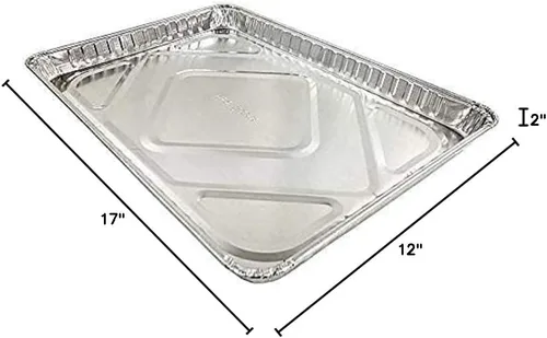 Vista 4 de Paquete de 5 moldes de aluminio para hornear de 1/2 de tamaño medio, moldes de aluminio desechables superfuertes, ideales para pasteles, galletas