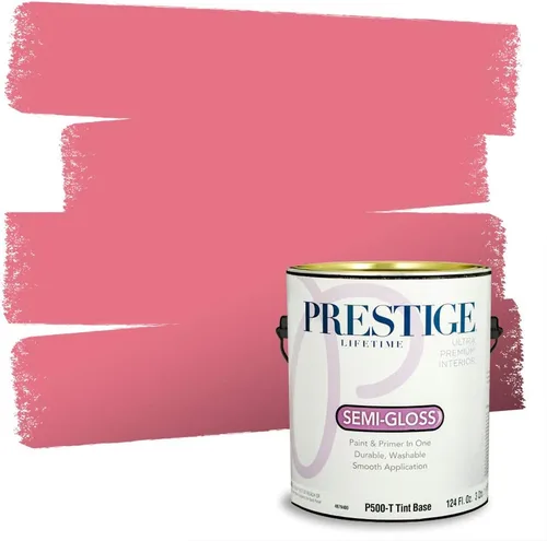 Vista 167 de Prestige Paints E100-T-SW6591 Pintura exterior e imprimación en uno, 1 galón, plano, combinación comparable de Sherwin Williams Amaryllis, 1 galón