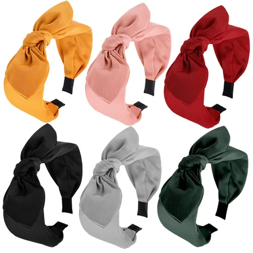 Vista 19 de Jaciya Bandanas con lazo para mujer, diadema con orejas de conejo, diadema con lazo para niñas, accesorios para el cabello