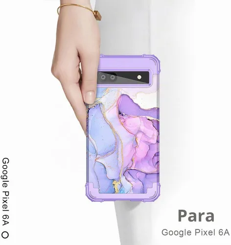 Vista 8 de Hekodonk Funda para Google Pixel 6A (2022), resistente cuerpo completo, protección a prueba de golpes, plástico duro+goma de silicona híbrida 3