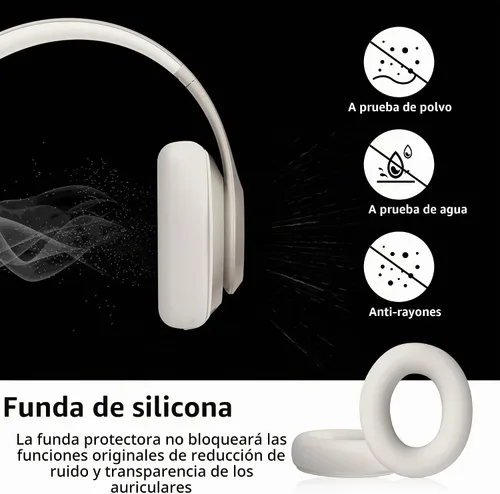 Vista 5 de Funda de silicona compatible con Beats Studio Pro, almohadillas de silicona para los oídos, protector para la diadema, antiarañazos, funda