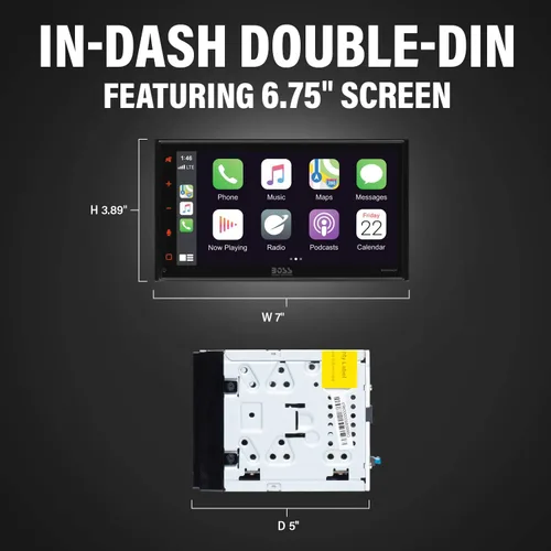 Vista 5 de BOSS Audio Systems Elite BV850ACP - Reproductor multimedia para automóvil con Apple CarPlay-Android Auto, doble Din, pantalla táctil capacitiva LCD