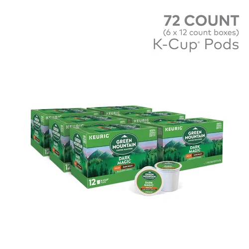 Vista 3 de Green Mountain Coffee Dark Magic - Cápsulas K-Cup de café descafeinado y medio café Keurig de una sola porción