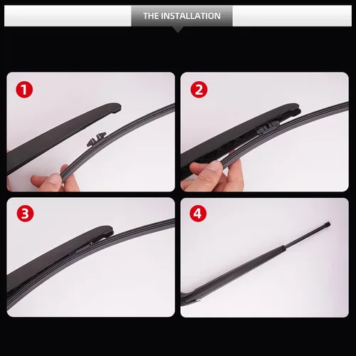 Vista 6 de Juego de limpiaparabrisas trasero, 2 piezas de limpiaparabrisas trasero y brazo de repuesto para BMW X5 E70 2007-2013, conjunto de brazo