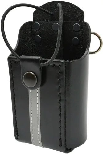 Vista 5 de Funda de cuero universal para radio de dos vías con banda elástica ajustable para bomberos, EMT y aplicación de la ley