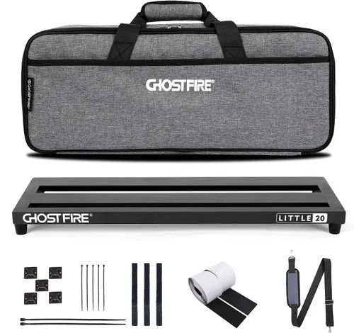 Vista 11 de Ghost Fire - Soporte para pedales para guitarra, de aleación de aluminio, soporte para pedales de efectos para guitarra, con bolsa de transporte