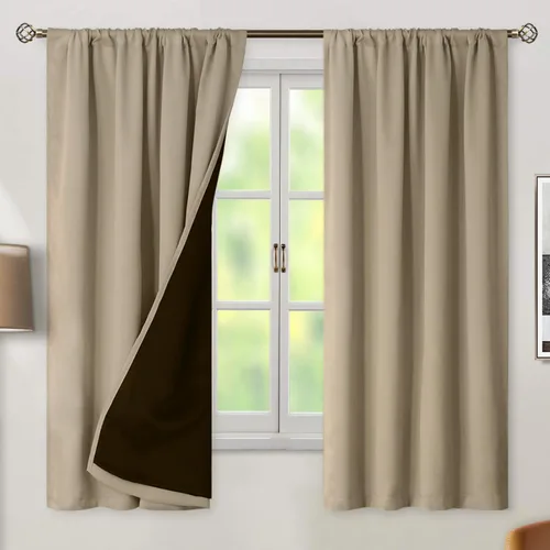 Vista 93 de BGment - Cortinas opacas para sala de estar de 63 pulgadas de largo, juego de 2 paneles, cortinas para oscurecer toda la habitación, cortinas
