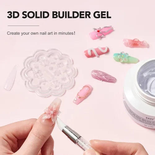Vista 2 de GAOY Gel constructor sólido para uñas de 60g, gel duro no pegajoso para manos de 3D esculpido para tallado artístico, modelado y extensión