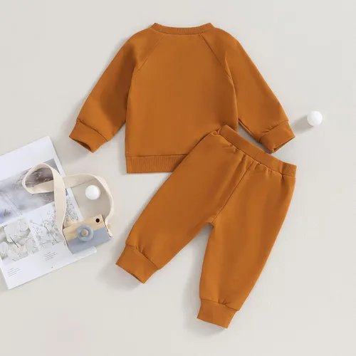 Vista 7 de Conjunto de ropa deportiva de manga larga con cuello redondo y pantalones para bebé niño