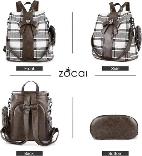 Vista 5 de Mochila para mujer mochila de moda monederos de piel sintética mochila antirrobo bolso de hombro