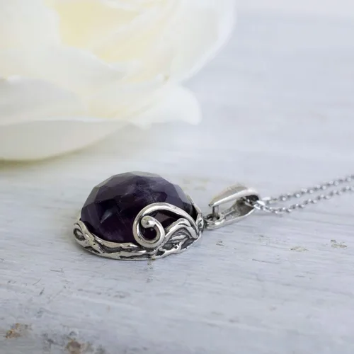 Vista 9 de 925 Sterling Silver Gemstone Necklaces for Women - Birthstone - Silver Pendant Necklaces - Statement Necklace Silver - Everyday Jewelry Silver