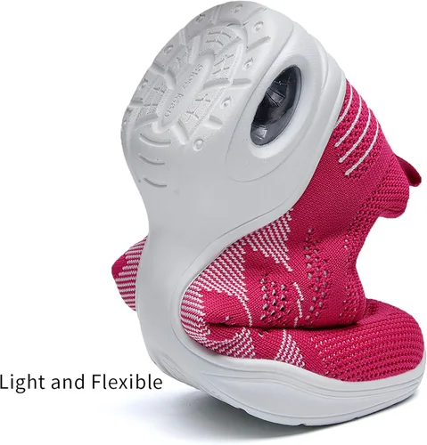 Vista 6 de Zapatos de Jazz para mujer, con cordones, transpirables, con acolchado de aire, para mujer, suela dividida, para caminar, bailar, zapatos