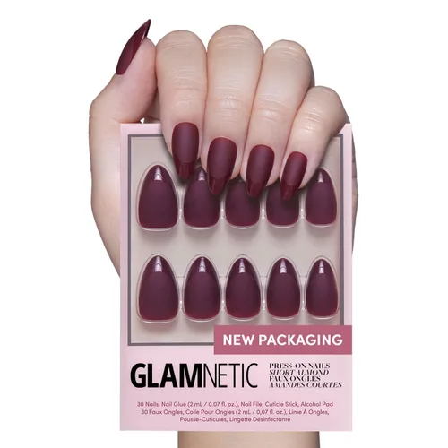 Vista 39 de Glamnetic - Wild Card Uñas postizas con acabado UV opaco, cortas, de punta de almendra, uñas pastel de calidad de salón en 12 tamaños - Kit de 24