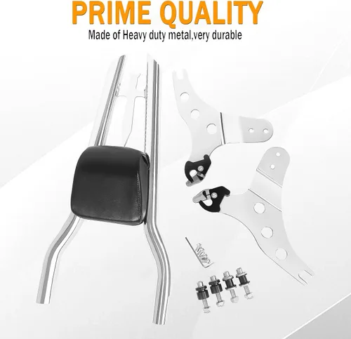 Vista 4 de Barra cromada Fatboy desmontable para respaldo de pasajero, almohadilla trasera con kits de accesorios de acoplamiento para Harley Fat Boy 114 FLFBS
