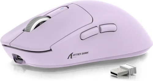 ATTACK SHARK X3 - Mouse inalámbrico para juegos, mouse ergonómico de computadora de 1.49 onzas, sensor óptico PAW3395 de 26K DPI, batería de 200