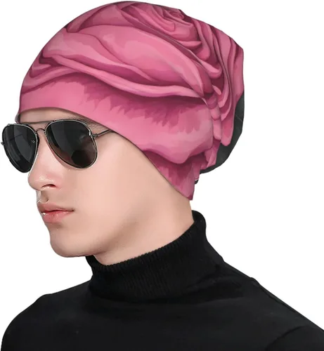 Vista 4 de Bright Pink Roses Unisex Elastic Brimless Hat for Home Indoor and Outdoor Activities Skiing Mountaineering Traveling