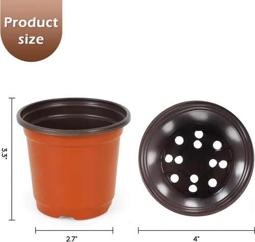 Vista 2 de Paquete de 300 Macetas de Plástico de 4 Pulgadas para Plantas, Macetas Pequeñas para Plántulas, Macetas para Suculentas, Macetas con Agujeros