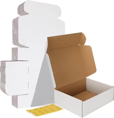 Vista 8 de HORLIMER - Juego de 50 cajas de envío de 4x3x2, caja de cartón corrugado marrón para embalaje de pequeñas empresas